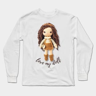 Handmade Wool Doll, Cozy and Cute - design 7 Long Sleeve T-Shirt